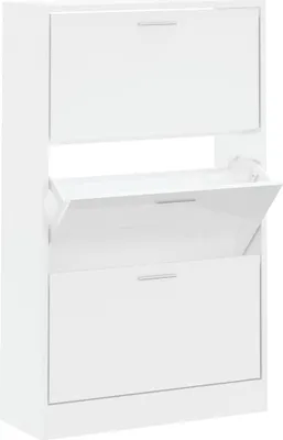 Produktbild von Schuhschrank Hochglanz-Weiß 63x24x103 cm Holzwerkstoff