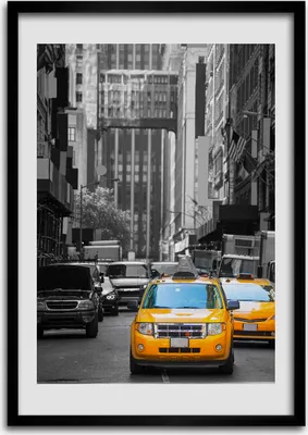 Produktbild von Bild - Bilderrahmen - Foto - 70 cm x 100 cm - MDF - Rahmen - Wandkunst - Taxis New York