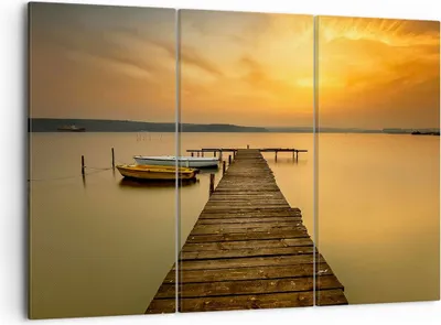Produktbild von Bild auf Leinwand - Leinwandbild - See Brücke - 105x70cm - Wand Bild - Wanddeko - Wandbilder - Leinwanddruck - Bilder - Kunstdruck - Wanddekoration - Leinwand bilder - Wandkunst - CE105x70-3673