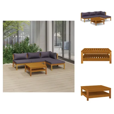 Image de vidaXL Ensemble de salon de jardin 5 pièces avec revêtement en bois massif d'acacia - Ensembles de meubles de jardin