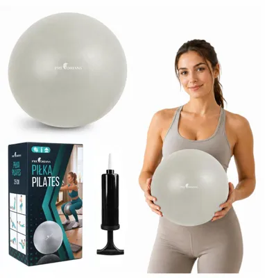 Produktbild von Mini Gymnastikball 25 cm Fitnessball Pilatesball Yogaball mit Pumpe bis 100 kg Übungen zu Hause Grau