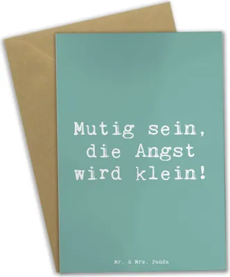 Produktbild von Mr. & Mrs. Panda Grußkarte Spruch Angst überwinden - Meeresbrise - Geschenk, Unterstützung, einladungskarten, Zuversicht, Ermutigung, hochzeitskarten, Trost, osterkarten