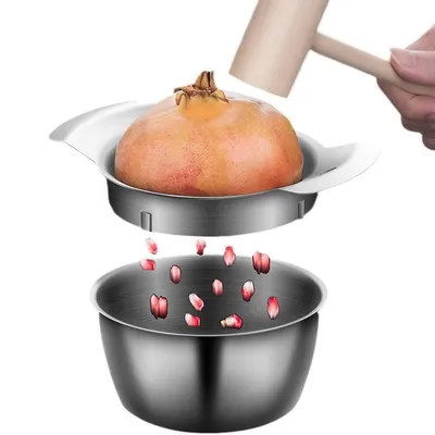 Produktbild von Granatapfelpresse Granatapfel Granatapfelschalen-Entkerner Mit Holzhammer Zum Schälen Von Granatapfelkernen,aus Edelstahl