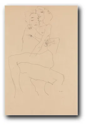 Produktbild von Kunstdruck „Umarmendes Paar (1911)“ von Egon Schiele – 60×90 cm – ungerahmt