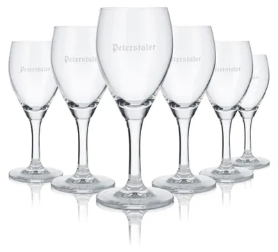 Produktbild von 6x Peterstaler Glas 0,18l Mineralwasser Sprudel Soda Kelch Gläser Set Gastro