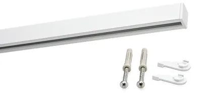 Image de Rail de rideau intérieur sur mesure 1 voie Blanc - Série Square - 60cm