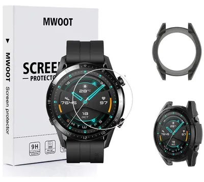 Immagine prodotto di Pellicola protettiva in vetro temperato per smartwatch da 46 mm con custodia protettiva [confezione da 3]