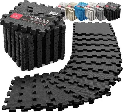 Productafbeelding van Zachte foamtegels, klikbare schuimmatten - 18 stuks, EVA-schuim puzzelmatten - vloermat, beschermingsmat, sportmat - grijs