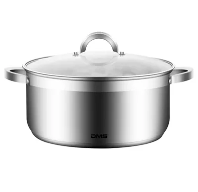 Produktbild von DMS Edelstahl Topfset 11-teilig mit Glasdeckel silber