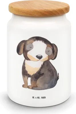 Produktbild von Mr. & Mrs. Panda salzdose Hund Entspannen - Weiß - Geschenk, Hundeliebe, Vorratsbehälter, Dose, Süß, Niedlich, Vorratsdose, behälter, Keksdose, Liebe, Aufbewahrungsdose