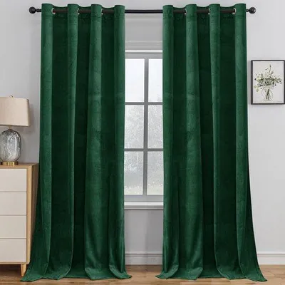 Productafbeelding van Set van 2 Verduisterende Thermogordijnen Lichtgroen 140 x 180 cm