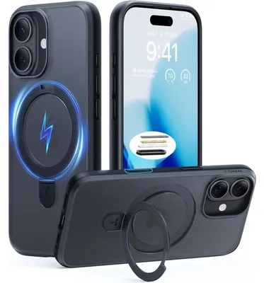 Produktbild von Schutzhülle für iPhone 17 MagSafe Militärschutz Ständer Schwarz