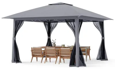 Obrázek produktu pro Skládací zahradní altán NP12382GR, 277 x 394 x 394 cm, přepravní taška, šedý