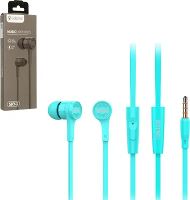 Produktbild von Celebrat SKY-1 In Ear Stereo Headset mit Mikrofon, blau
