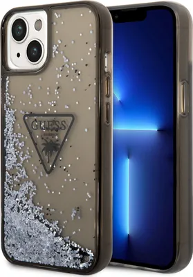 Obrázek produktu pro Guess Liquid Glitter Triangle Logo - pouzdro pro iPhone 14 Plus (černá)