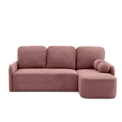 Produktbild von NACANAPA Ecksofa CASPER L Rechts mit Schlaffunktion 132x198 Cord Rosa