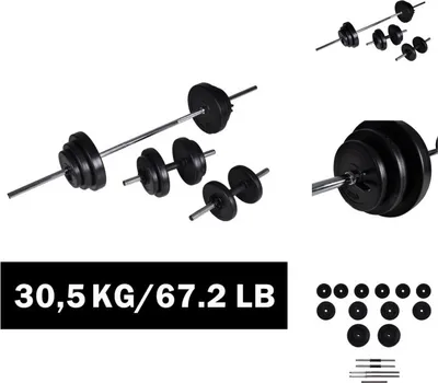 Immagine prodotto di vidaXL Set di manubri Barbell +2 30,5 kg - Manubri e pesi