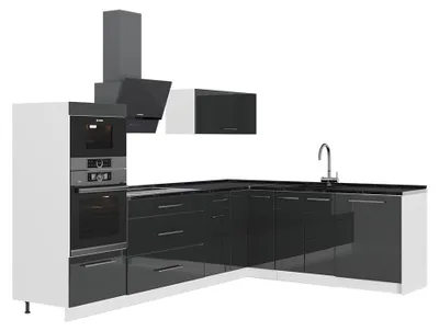 Obrázok produktu pre Rohová kuchyňa Vicco Fame-Line Antracit vysoký lesk/biely 287 x 60 cm, AP Antracit, Model 63525