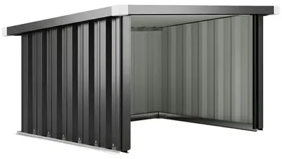 Produktbild von Mähroboter Garage Stahl 108 x 86 x 62,5 cm Rasenroboter Garage mit Pultdach Schutzkante Verzinkte Stahl