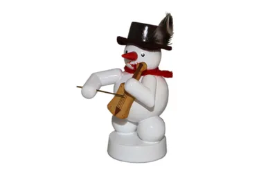 Produktbild von Schneemann Musikant mit Fiedel (8cm) von Zenker Volkskunst