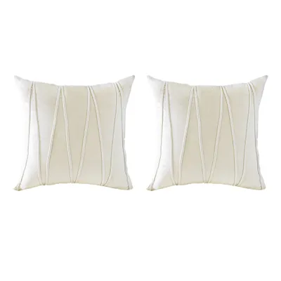 Produktbild von 2er Set Kissenbezug Kuschelkissen Dekokissen Flauschig Kissenbezüge Kissenhülle Zierkissen Boho Sofakissen Deko Couchkissen Bezug für Sofa Wohnzimmer 45x45 cm