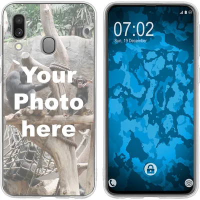Produktbild von PhoneNatic Case kompatibel mit Galaxy A40 Personalisierte Handyhülle  clear zum selbst gestalten mit eigenem Foto