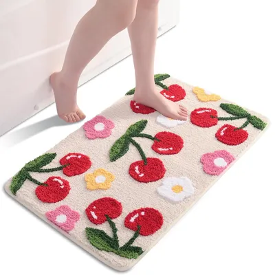 Imagen del producto de Alfombrilla antideslizante color beige, de microfibra, 45 x 65 cm