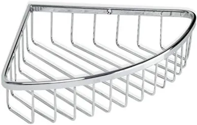 Productafbeelding van PromoHome® Hoekopslagbak – Metaal, zilver – Badkamerorganizer, 20x20x5 cm