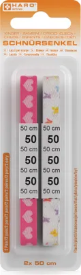 Image de HARO Lacets enfants cœur et papillon plat 500 mm 2 paires