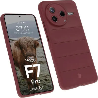 Produktbild von Robuste Handyhülle für Xiaomi Poco F7 Pro, Bizon Case Tur, Burgunderrot