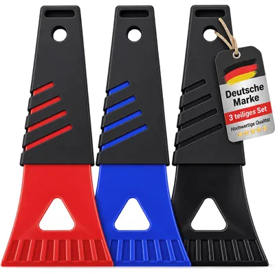 Produktbild von Eiskratzer 3er Set Eisschaber Scheibenkratzer Kunststoff Auto Kratzer Winter