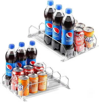 Obrázek produktu pro Automatický organizér na potraviny – sada 2 kusů – uspořádá potraviny a nápoje – bílý