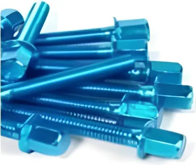 Image de Kit de vis pour couvercle de moteur, modèle STR8, couleur bleu, en aluminium, pour Piaggio Typhoon 50