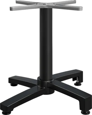 Produktbild von BENICIO | Bistro Tischgestell | 4 Fuß | Fuß: Ø 69 cm | Säule 7,6 x 78 cm | Schwarz | Tischgestell Aluminium, Gastro Tischgestell