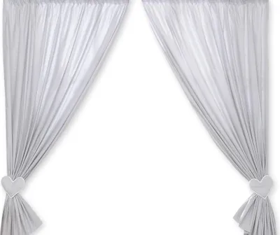 Immagine prodotto di Tende da bagno - Tende per bambini - 100% cotone, lavabili e dal design elegante con cuori pendenti