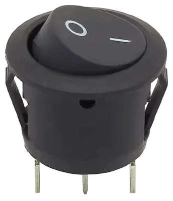 Produktbild von ProRide Wippschalter ON/OFF, 3-polig, rund Ø 20 mm, 250 V/6 A, Schwarz, KI-generiertes Bild