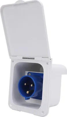 Image de Prise de courant RV 3 Pin 32A encastrée Water Resistant Shore Power Receptacle for Motorhome Trailer White