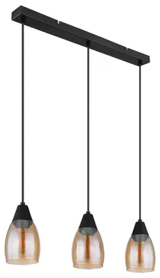 Image de Globo Lighting Lampe à suspendre métal noir mat, 3x E27