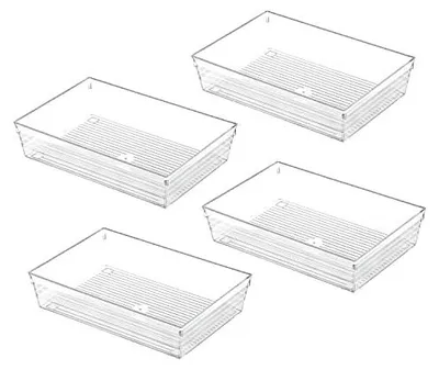Schubladen-Organizer 4er-Set transparent 22x15x5 cm Kunststoff