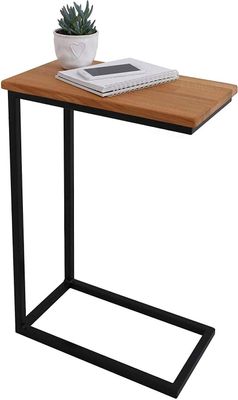 Beistelltisch Laptoptisch San Jose – Holz Eiche massiv (Gestell Schwarz) (CSH)