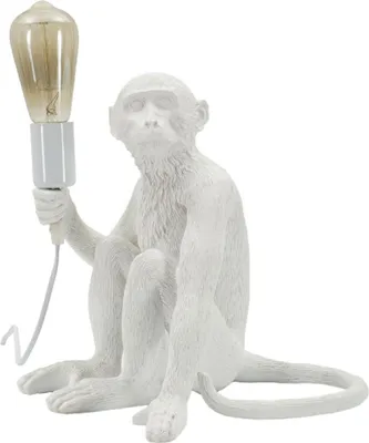 Produktbild von Mauro Ferretti Tischlampe, Affe sitzend, weiß, 33x33x32 cm