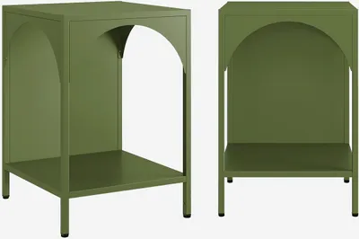 Produktbild von sweeek - 2er-Set Nachttische, industrielle Beistelltische - Khaki