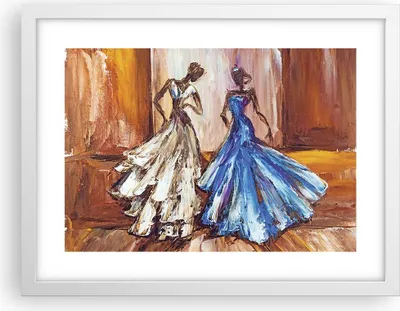 Produktbild von Gerahmtes Poster - Weißer Rahmen - Frauen Kleider Öl - 40x30 cm - Wand Bild - Wanddeko - Wandbilder - Kunstposter - Wandposter - Bilderrahmen - Bilder - Kunstdruck - Wandbild - P2WAA40x30-4172