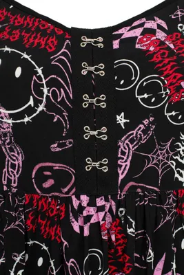 Produktbild von Hell Bunny Langes Kleid Damen Hell Bunny x Smiley Originals Riot Dress multicolor S