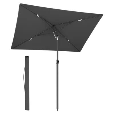 Obrázek produktu pro SONGMICS Slunečník 232 x 149 cm, UPF 50+ Ochrana před sluncem pro zahradu, terasu, pláž, sklopný, bez stojanu, šedý