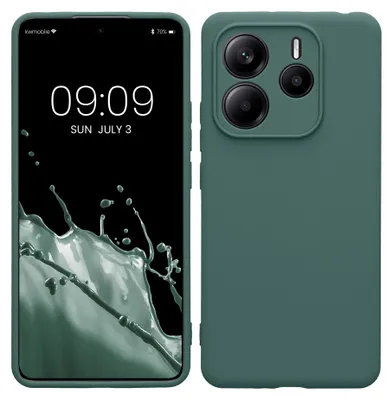Produktbild von kwmobile Handyhülle für Xiaomi Redmi Note 14 5G (Nicht für 4G) Hülle - weiches Handy Silikon Case - Schutzhülle Cover - Blaugrün