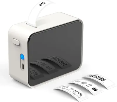 Produktbild von P15 Etikettiergerät Bluetooth Beschriftungsgerät Selbstklebend Wiederaufladbar Etikettendrucker, Labeldrucker für iOS&Android