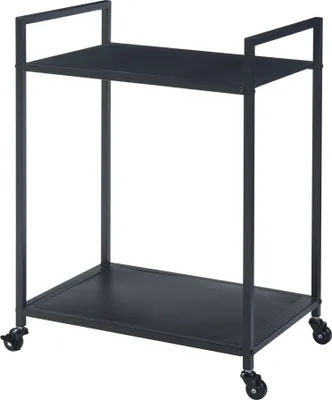Produktbild von Servierwagen 'Lesja' mit 2 Ablagen Metall 68,5 x 50 x 36 cm Schwarz