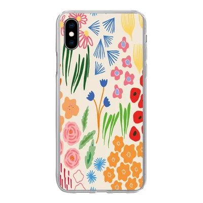 Produktbild von MuchoWow® Handyhülle Schutzhülle Hülle für iPhone Xs Blumen - Muster - Feldblumen Silikon Softcase Handy Hülle - Handytasche