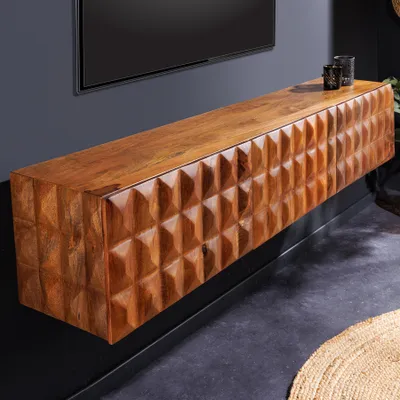Produktbild von riess-ambiente Massivholz TV Lowboard VULCANO 160cm hängend natur Mango Wohnzimmer Kommode Anrichte